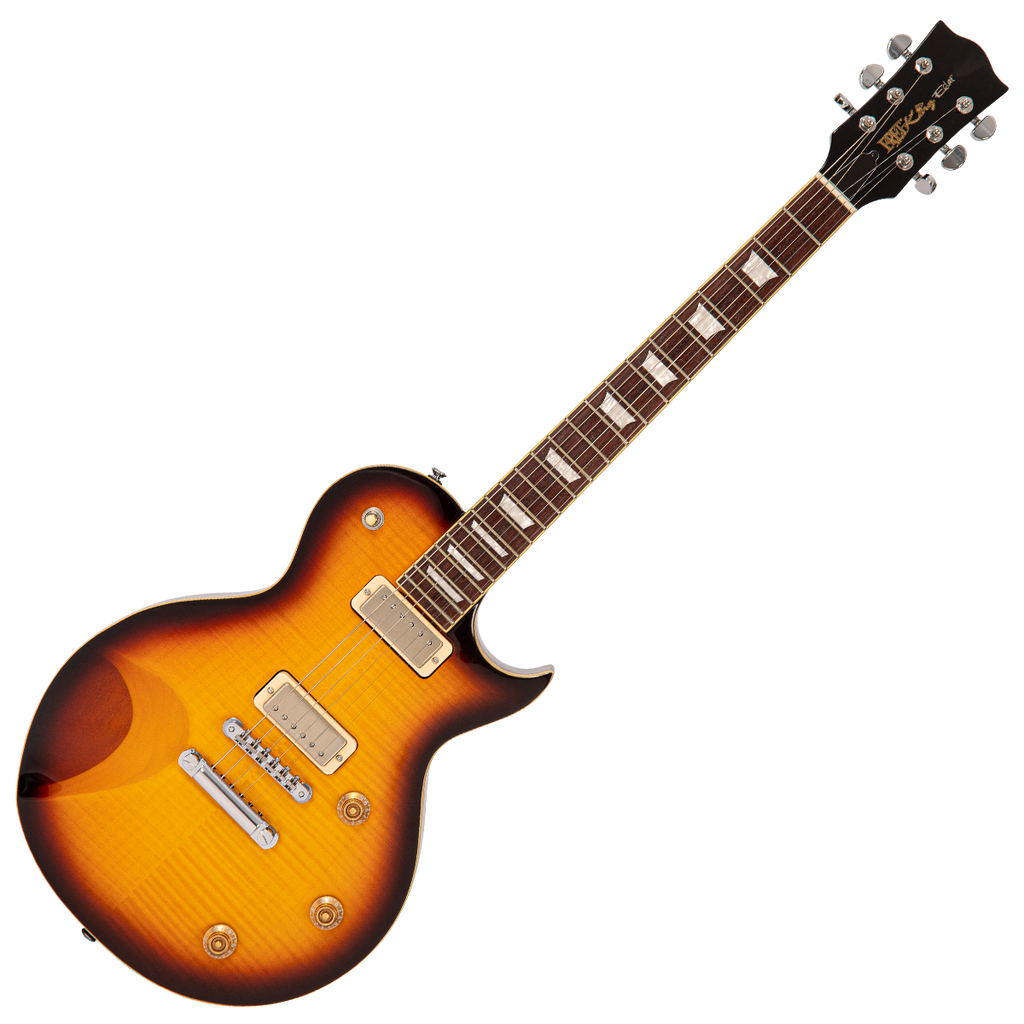 Flamed Tobacco Sunburst Fret-King Eclat Custom Electric Guitar