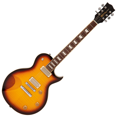 Flamed Tobacco Sunburst Fret-King Eclat Custom Electric Guitar