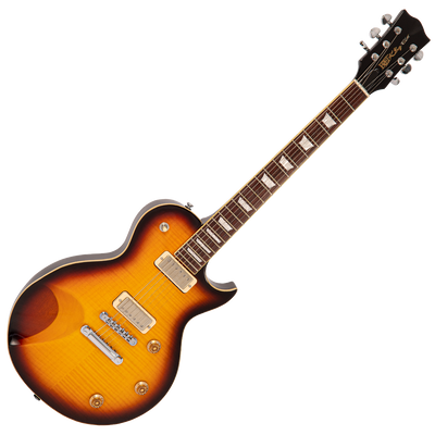 Flamed Tobacco Sunburst Fret-King Eclat Custom Electric Guitar