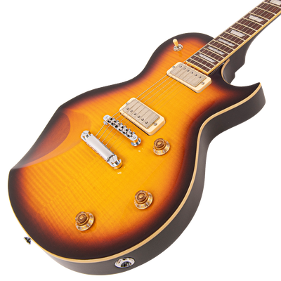 Flamed Tobacco Sunburst Fret-King Eclat Custom Electric Guitar