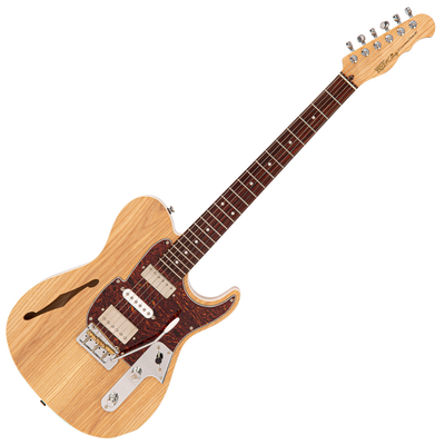 Natural Ash Fret-King Country Squire Semitone De Luxe Electric Guitar