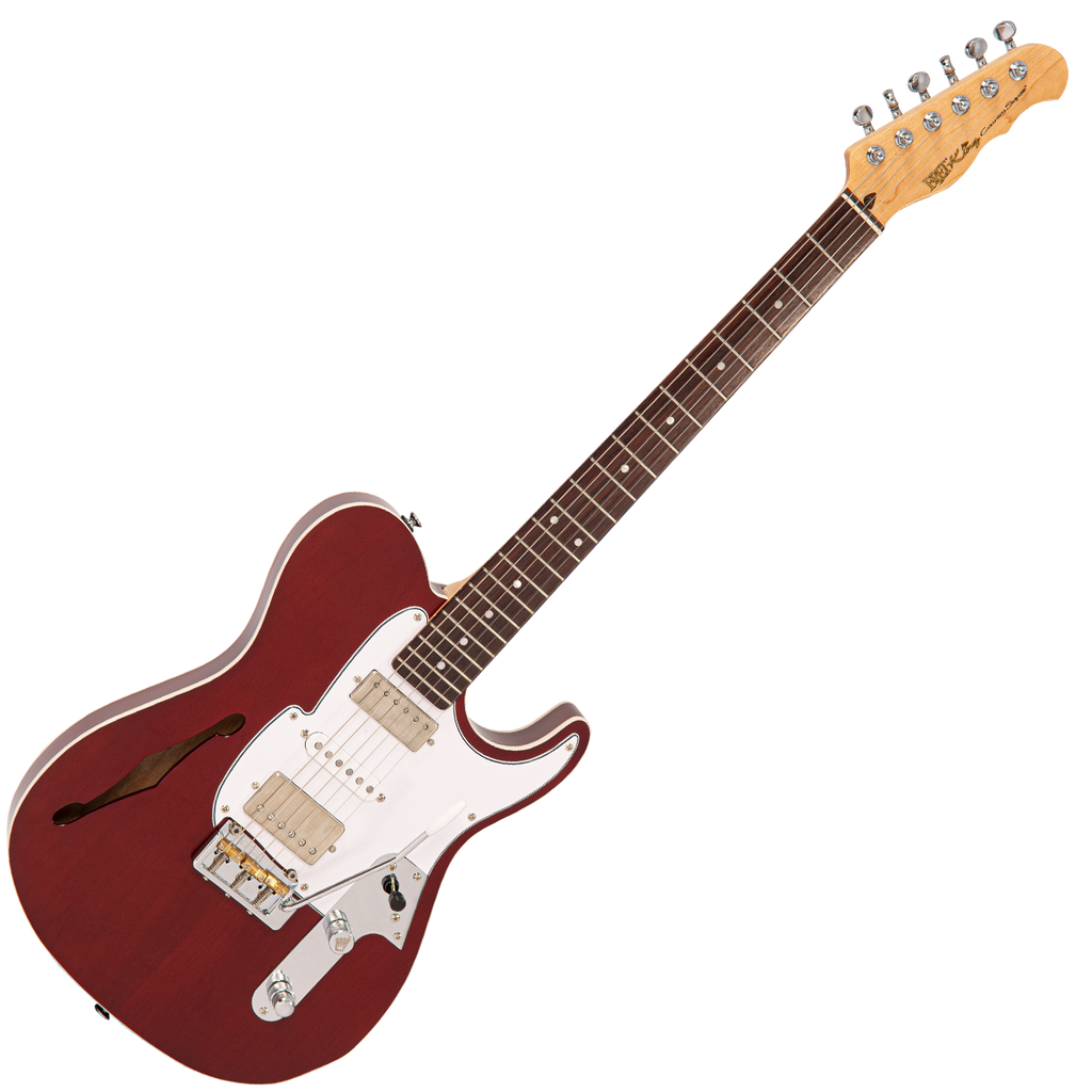 Thru Red Fret-King Country Squire Semitone De Luxe Electric Guitar