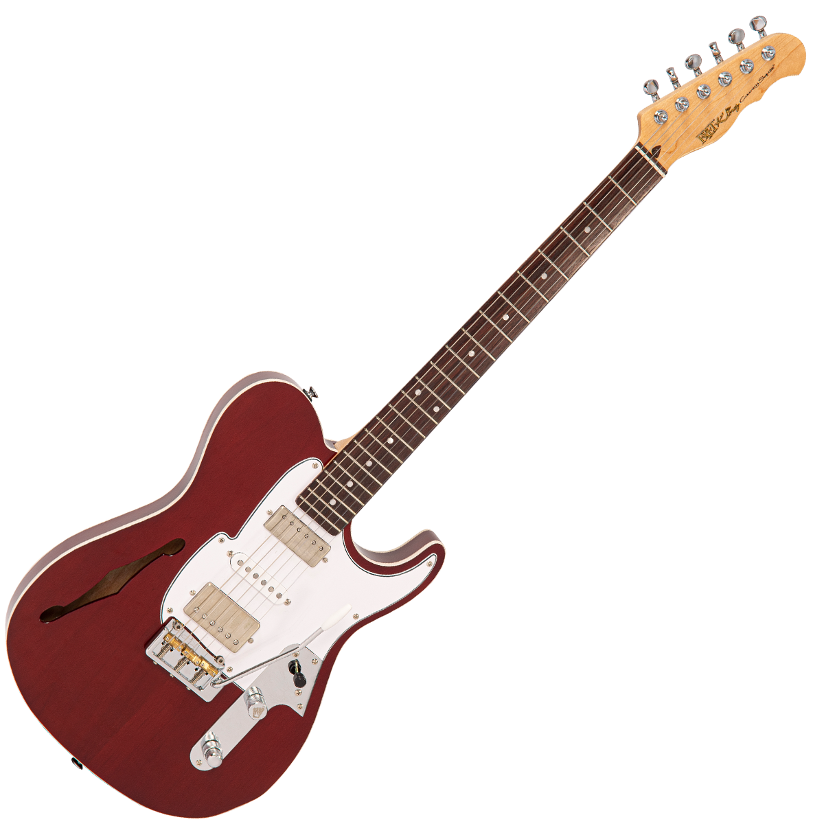 Thru Red Fret-King Country Squire Semitone De Luxe Electric Guitar