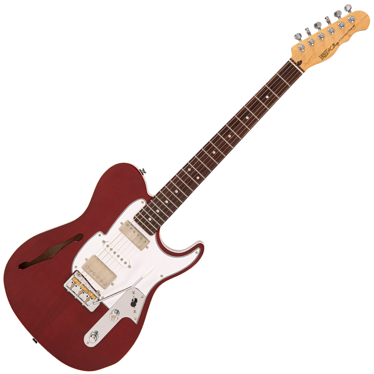 Thru Red Fret-King Country Squire Semitone De Luxe Electric Guitar