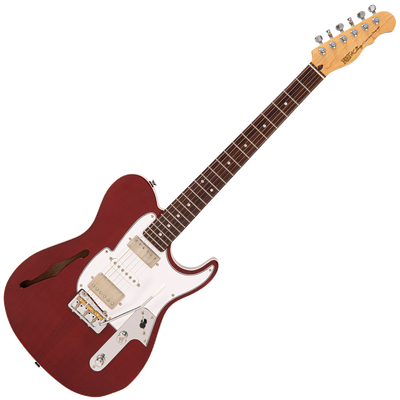 Thru Red Fret-King Country Squire Semitone De Luxe Electric Guitar