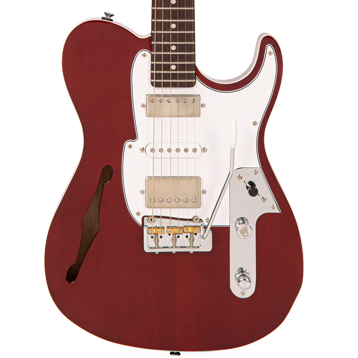 Thru Red Fret-King Country Squire Semitone De Luxe Electric Guitar