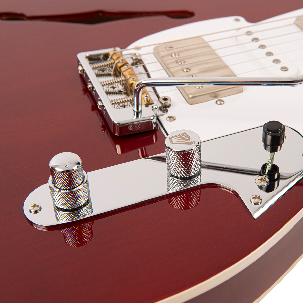 Thru Red Fret-King Country Squire Semitone De Luxe Electric Guitar