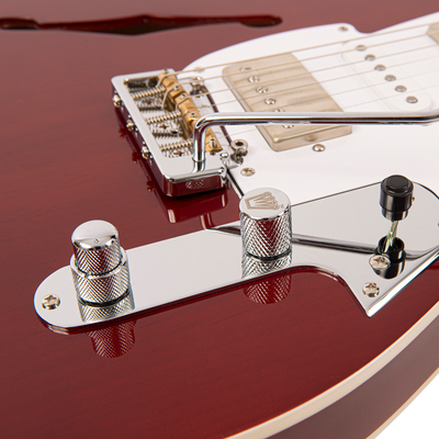 Thru Red Fret-King Country Squire Semitone De Luxe Electric Guitar