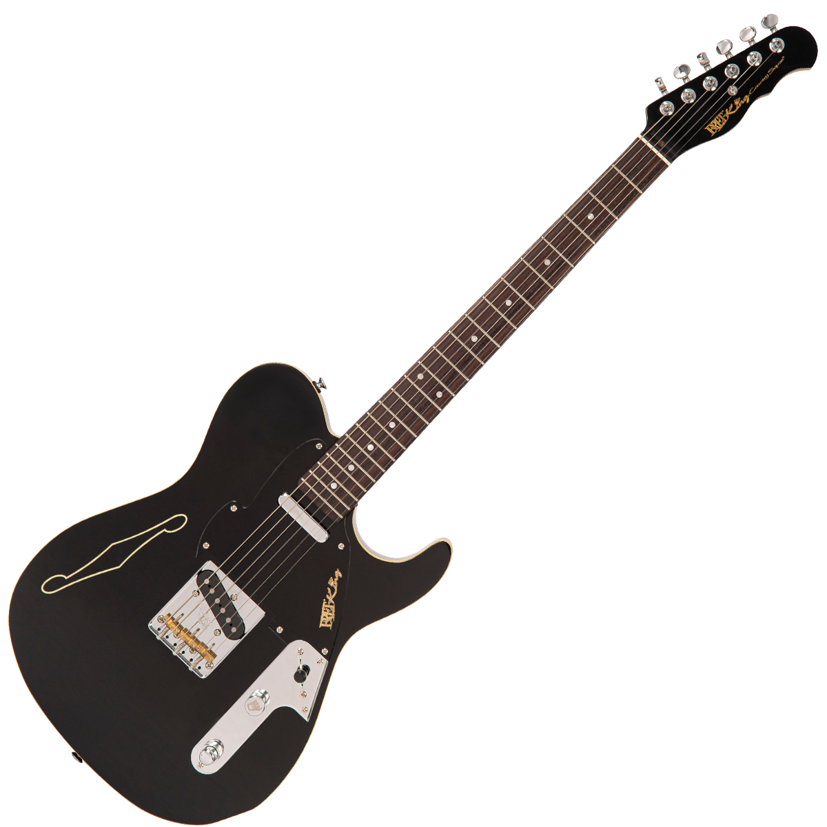 Gloss Black Fret-King Country Squire Stealth Electric Guitar