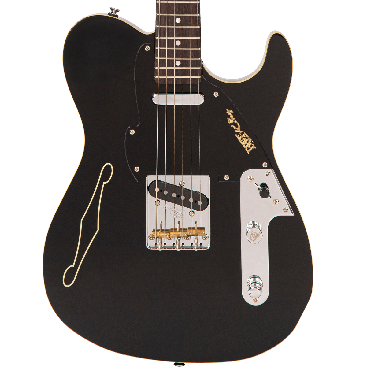 Gloss Black Fret-King Country Squire Stealth Electric Guitar
