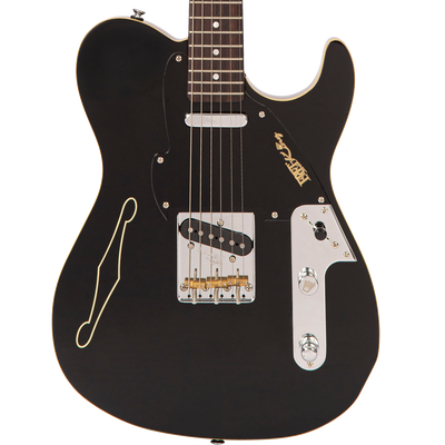 Gloss Black Fret-King Country Squire Stealth Electric Guitar