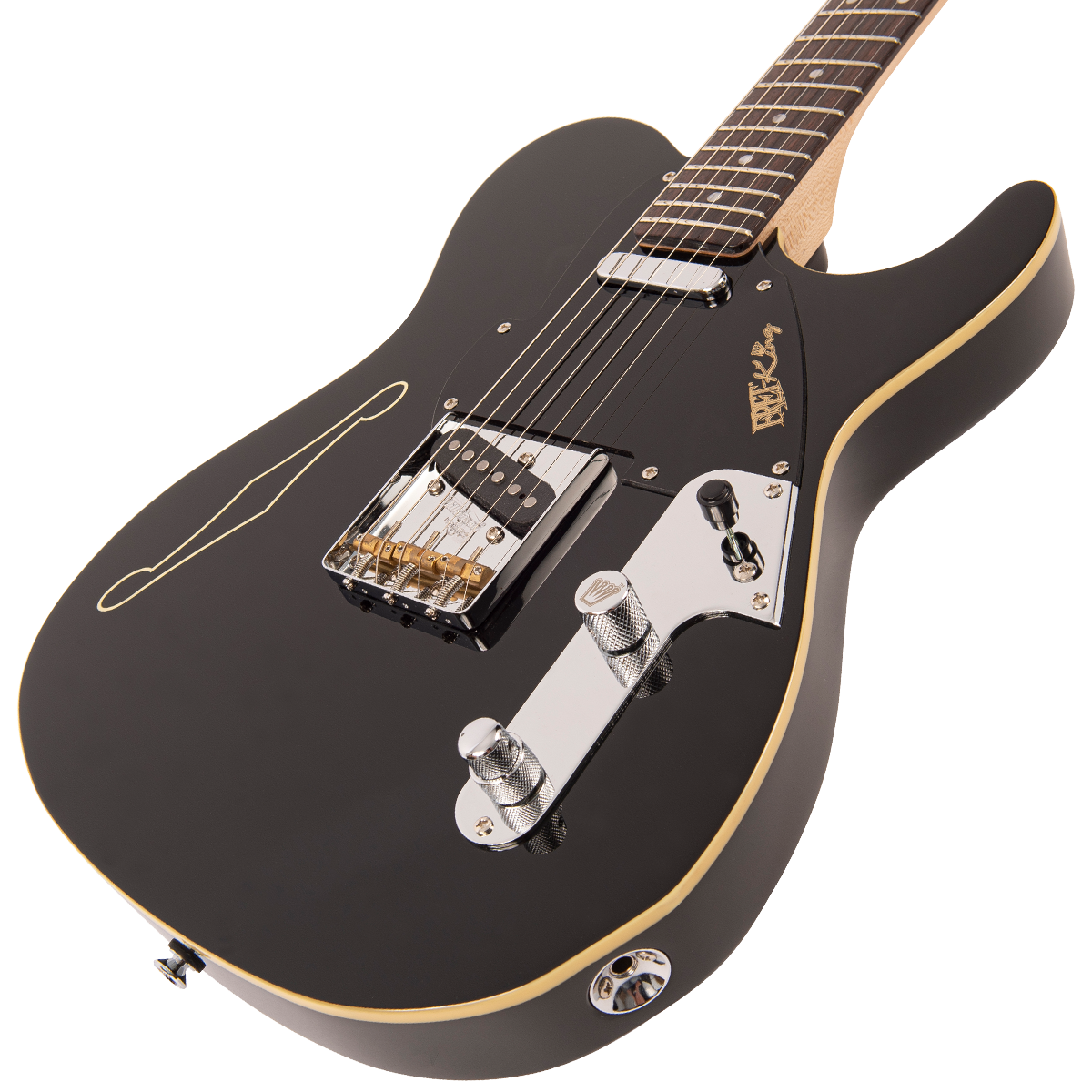 Gloss Black Fret-King Country Squire Stealth Electric Guitar