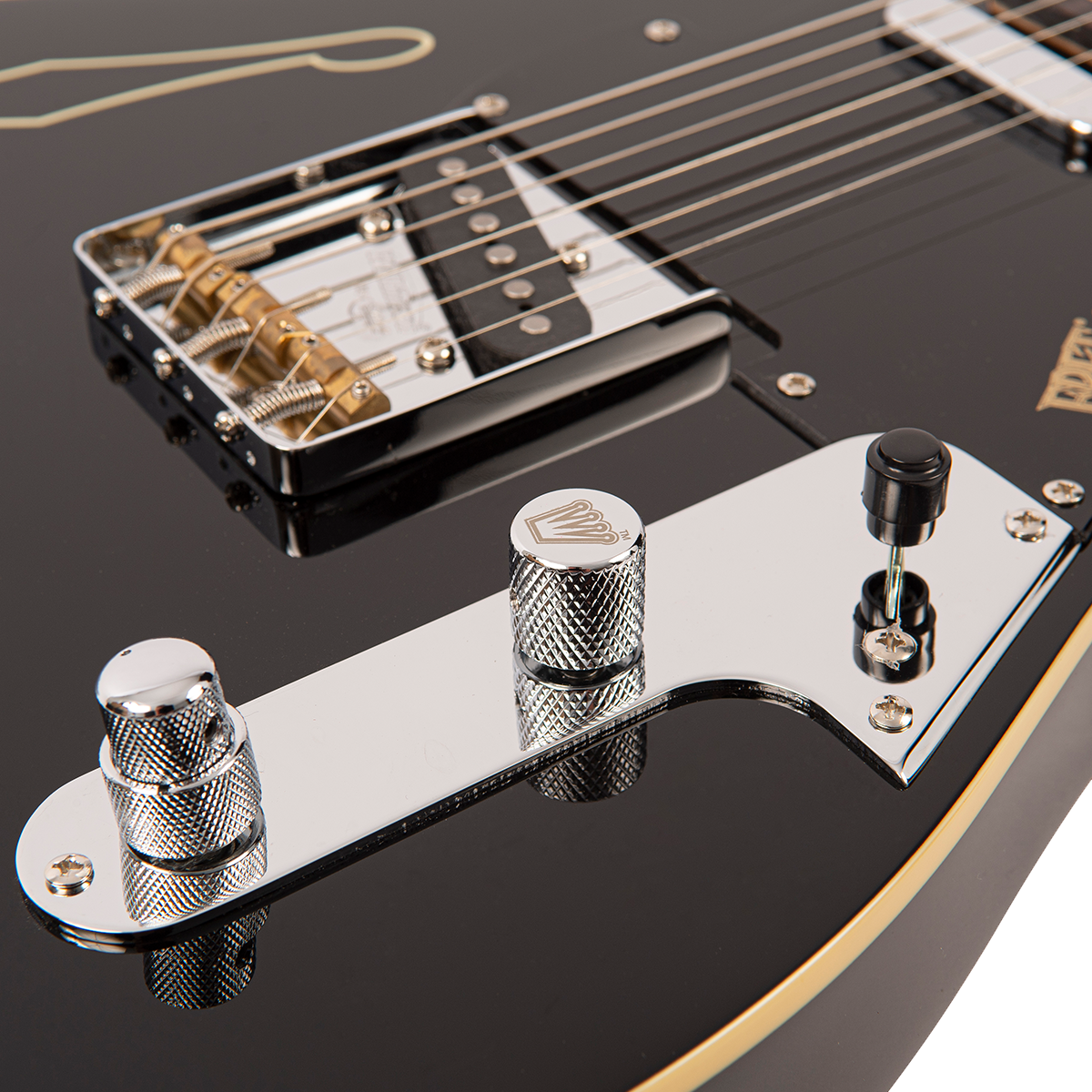 Gloss Black Fret-King Country Squire Stealth Electric Guitar