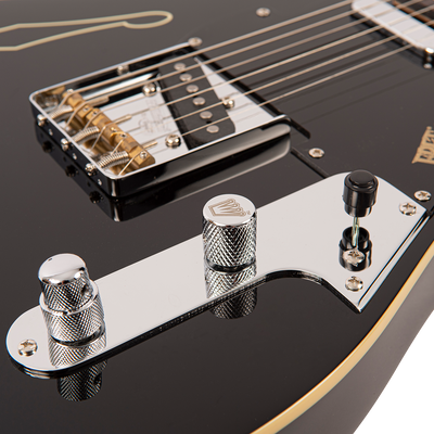 Gloss Black Fret-King Country Squire Stealth Electric Guitar
