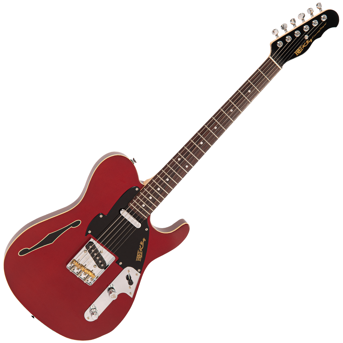 Candy Apple Red Fret-King Country Squire Stealth Electric Guitar