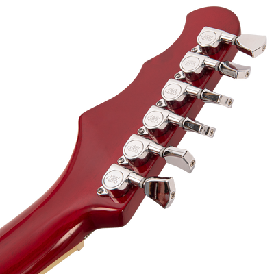 Cherry Red Fret-King Elise Custom with vintage style Vibrato Electric Guitar