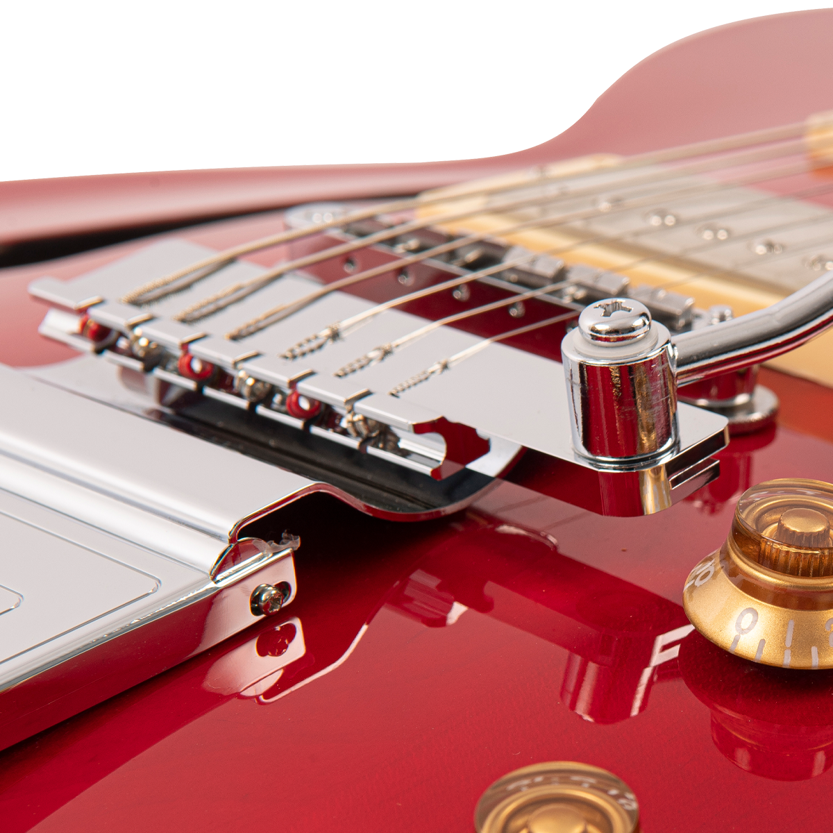 Cherry Red Fret-King Elise Custom with vintage style Vibrato Electric Guitar