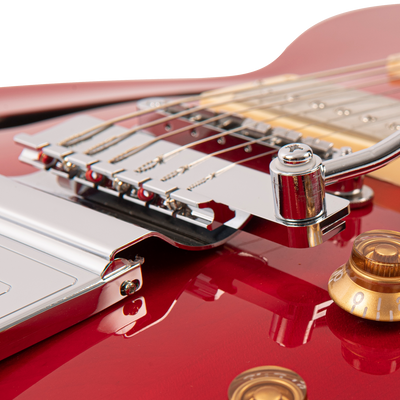 Cherry Red Fret-King Elise Custom with vintage style Vibrato Electric Guitar