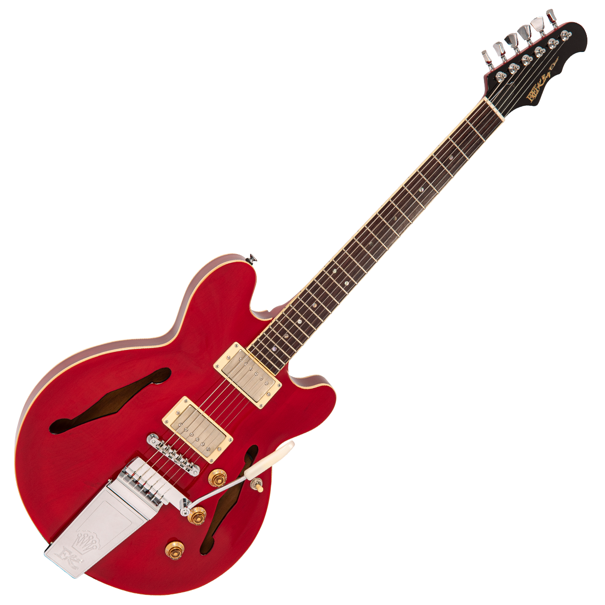Cherry Red Fret-King Elise Custom with vintage style Vibrato Electric Guitar