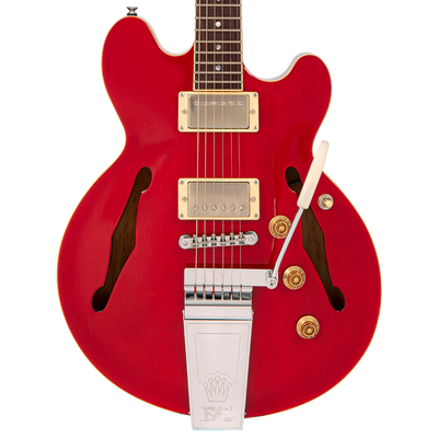 Cherry Red Fret-King Elise Custom with vintage style Vibrato Electric Guitar