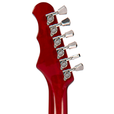 Cherry Red Fret-King Elise Custom with vintage style Vibrato Electric Guitar