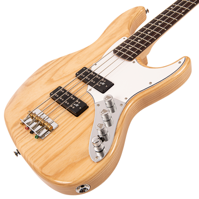 Natural Ash Fret-King Perception Custom Bass Guitar
