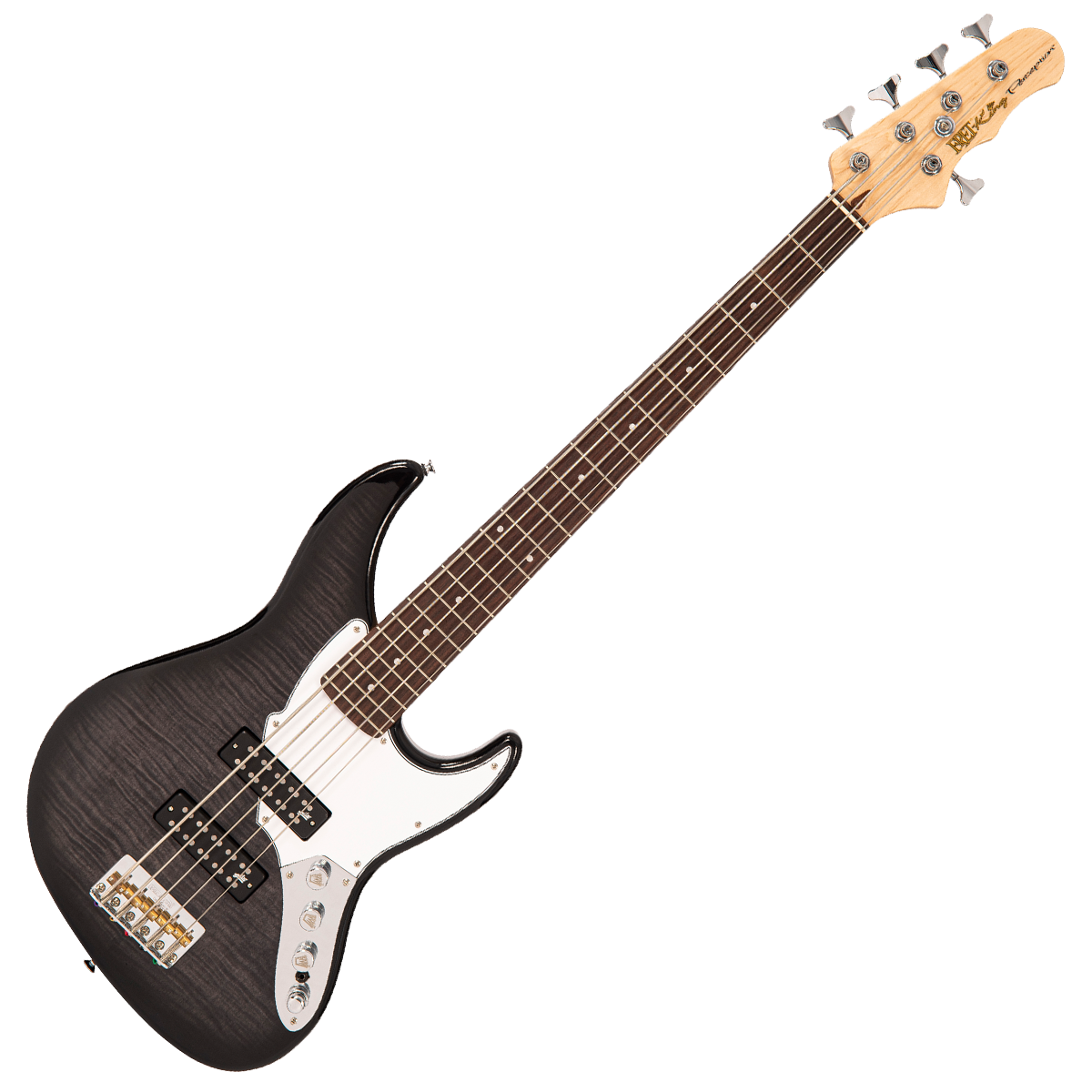 Blackburst Fret-King Perception Custom 5 String Bass Guitar 